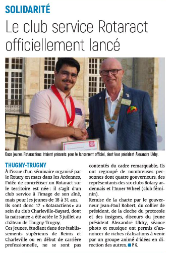 Nouveau club rotaract dans les Ardennes